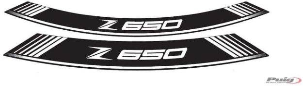 Afbeeldingen van Velglint Puig met logo Kawasaki Z650-Wit