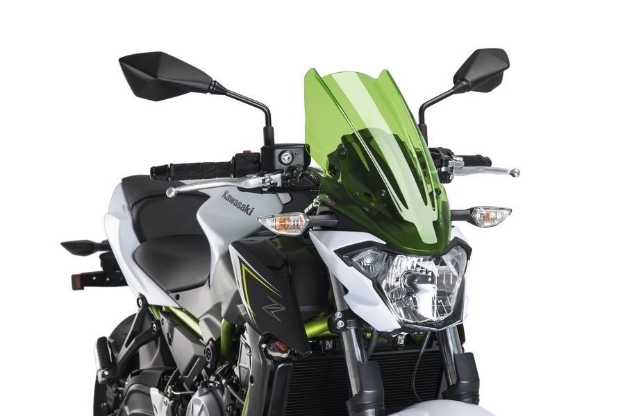 Afbeeldingen van Vervangingsruit naked bike Touring Puig Kawasaki Z650 '17-'19-groen