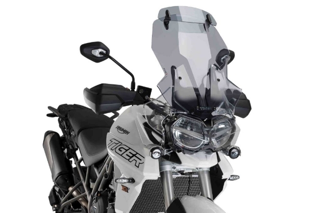 Afbeeldingen van Vervangingsruit touring met opzetruitje licht getint Puig Triumph Tiger 800 ’18-