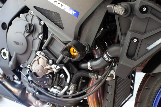 Afbeeldingen van Sliders Evotech Anti-Shock goud Yamaha MT-10 '16-