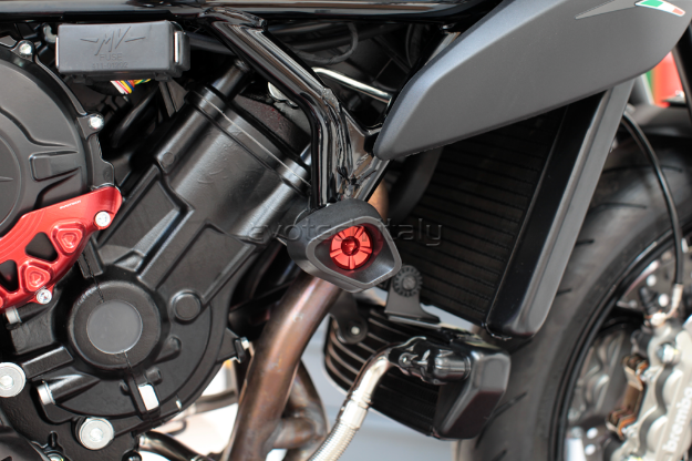 Afbeeldingen van Sliders Evotech Anti-Shock rood MV Agusta Brutale 800/RR (Euro 4)