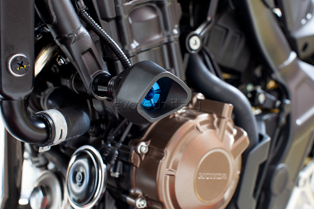 Afbeeldingen van Sliders Evotech Anti-Shock blauw Honda CB650F '17 / CB650R '19-