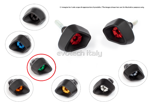 Afbeeldingen van Sliders Evotech Anti-Shock Kawasaki Yamaha YZF-R1 '04-'06 -groen