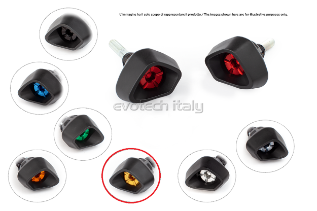 Afbeeldingen van Sliders Evotech Anti-Shock Kawasaki Yamaha YZF-R1 '04-'06 -goud