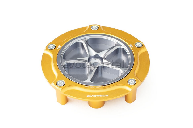 Afbeeldingen van Tankdop Evotech met schroefdop Honda (diverse modellen) goud/titanium