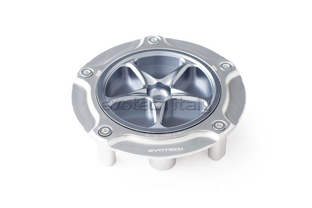 Afbeeldingen van Tankdop Evotech met schroefdop Honda (diverse modellen) zilver/titanium