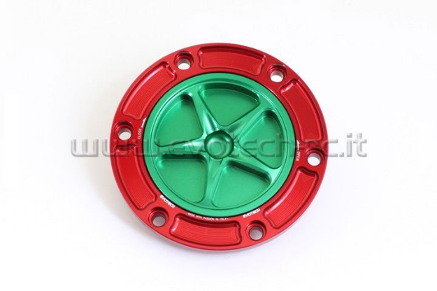 Afbeeldingen van Tankdop met schroefdop Evotech diverse Aprilia / KTM / MV Agusta / Triumph (ATB2) rood/groen