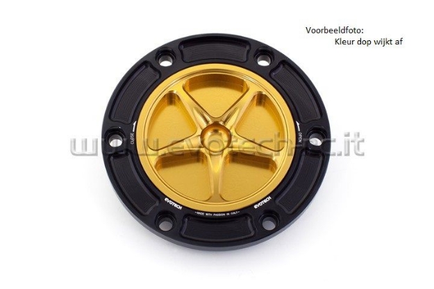 Afbeeldingen van Tankdop met schroefdop Evotech diverse Aprilia / KTM / MV Agusta / Triumph (ATB2) zwart/oranje