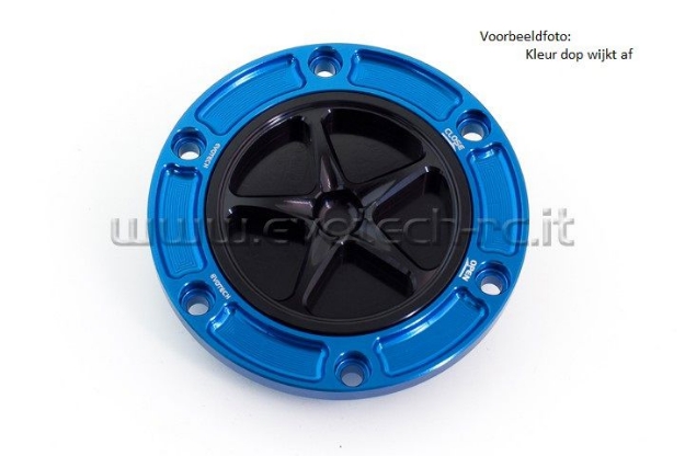 Afbeeldingen van Tankdop met schroefdop Evotech diverse Aprilia / KTM / MV Agusta / Triumph (ATB2) blauw/matzwart