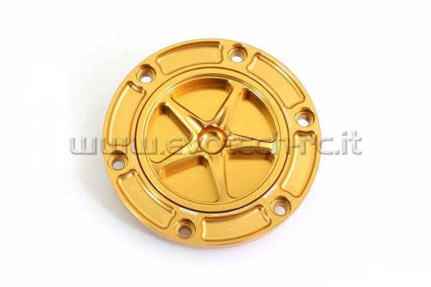 Afbeeldingen van Tankdop met schroefdop Evotech diverse Aprilia / KTM / MV Agusta / Triumph (ATB2) goud/goud