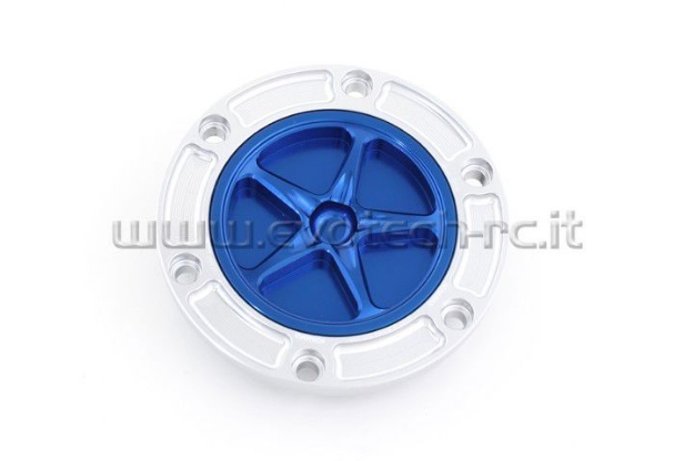 Afbeeldingen van Tankdop met schroefdop Evotech diverse Aprilia / KTM / MV Agusta / Triumph (ATB2) zilver/blauw