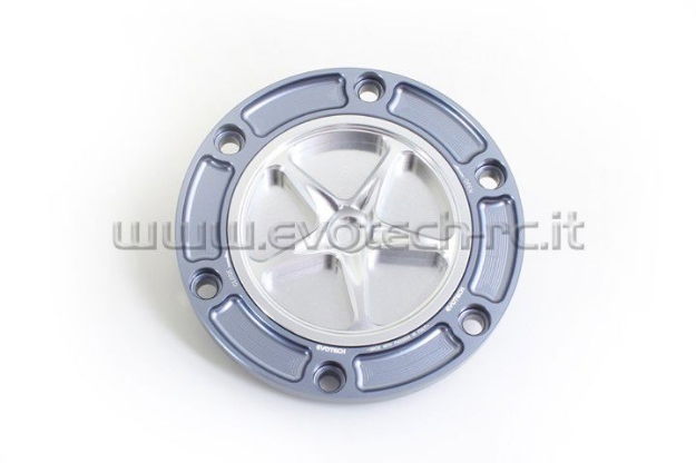 Afbeeldingen van Tankdop met schroefdop Evotech diverse Aprilia / KTM / MV Agusta / Triumph (ATB2) titanium/zilver