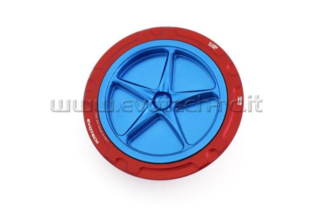 Afbeeldingen van Tankdop met schroefdop van Evotech voor de BMW S1000RR 2009- rood/blauw