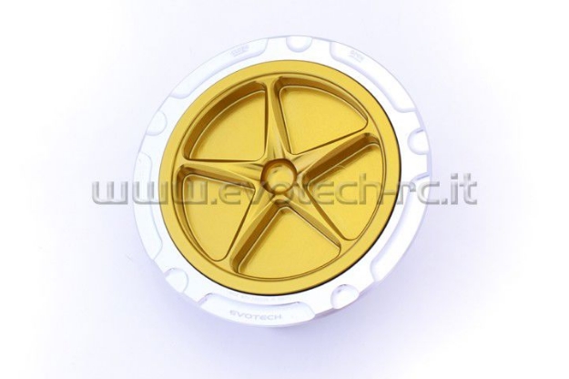 Afbeeldingen van Tankdop met schroefdop van Evotech voor de BMW S1000RR 2009- zilver/goud