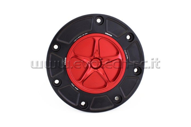 Afbeeldingen van Tankdop met schroefdop Evotech Honda zwart/rood