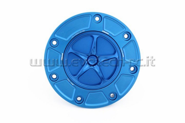 Afbeeldingen van Tankdop met schroefdop Evotech Honda blauw/blauw