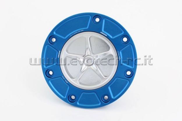 Afbeeldingen van Tankdop met schroefdop Evotech Honda blauw/zilver