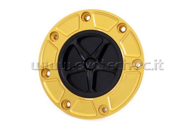 Afbeeldingen van Tankdop met schroefdop Evotech Honda goud/zwart