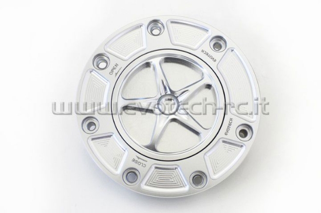 Afbeeldingen van Tankdop met schroefdop Evotech Honda zilver/zilver