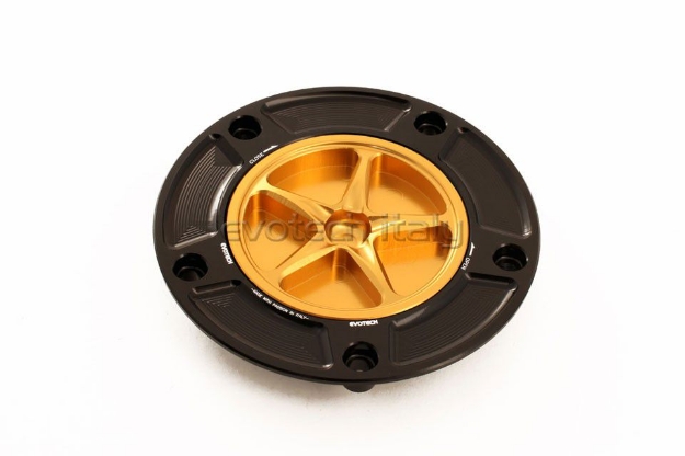 Afbeeldingen van Tankdop met schroefdop Evotech diverse Kawasaki modellen zwart/goud