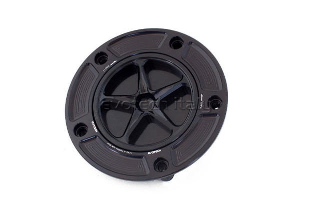 Afbeeldingen van Tankdop met schroefdop Evotech Suzuki 5 bouten (SU2) zwart/zwart