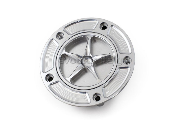 Afbeeldingen van Tankdop met schroefdop Evotech Suzuki 5 bouten (SU2) zilver/zilver