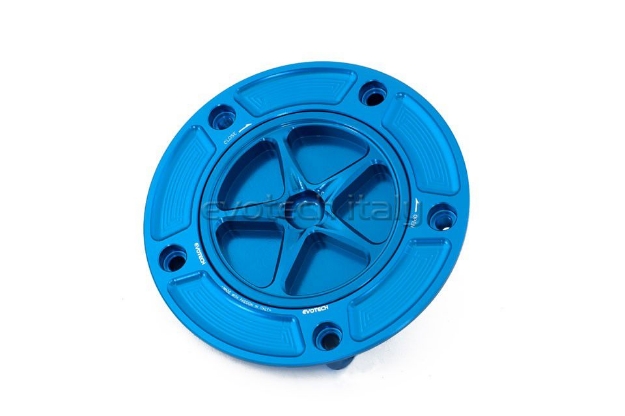 Afbeeldingen van Tankdop met schroefdop Evotech Yamaha blauw/blauw