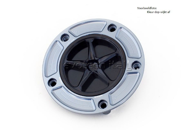 Afbeeldingen van Tankdop met schroefdop Evotech Yamaha titanium/matzwart