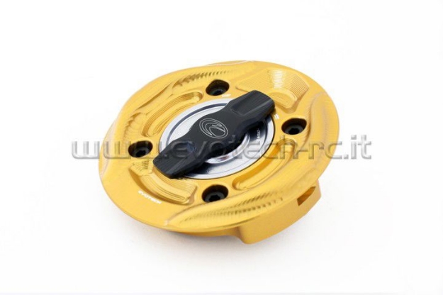 Afbeeldingen van Tankdop met snelsluiter van Evotech voor diverse BMW modellen goud/titanium