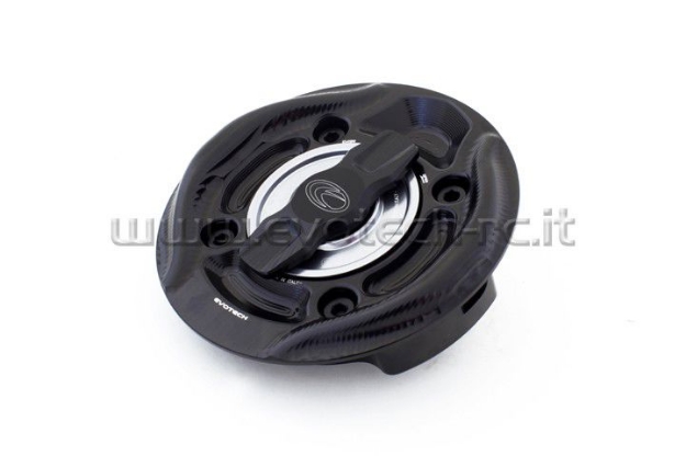 Afbeeldingen van Tankdop met snelsluiter van Evotech voor diverse Ducati modellen zwart/titanium