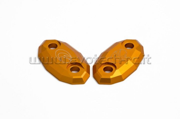 Afbeeldingen van Spiegelafdekplaatjes Evotech Yamaha R1 '07-'08/ Kawasaki ZX6-R '03-'04/ ER-6F '06-'08-Goud