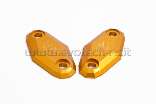 Afbeeldingen van Spiegelafdekplaatjes Evotech Kawasaki ZX6-R '05-'08/ ZX10-R '04-'10-Goud