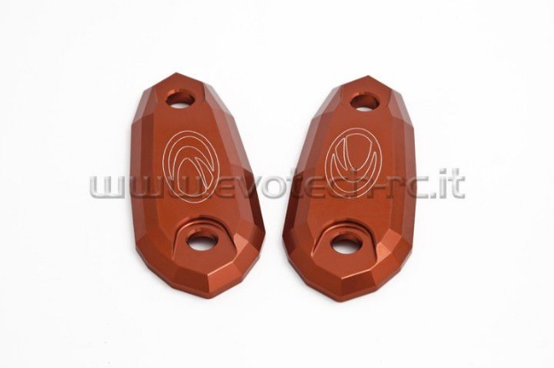 Afbeeldingen van Spiegelafdekplaatjes Evotech Kawasaki ZX6-R 2009-2014-Rood