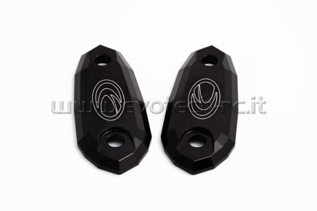 Afbeeldingen van Spiegelafdekplaatjes Evotech Kawasaki ZX6-R 2009-2014-Zwart