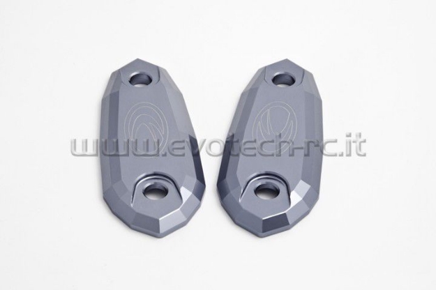 Afbeeldingen van Spiegelafdekplaatjes Evotech Kawasaki ZX6-R 2009-2014-Titanium