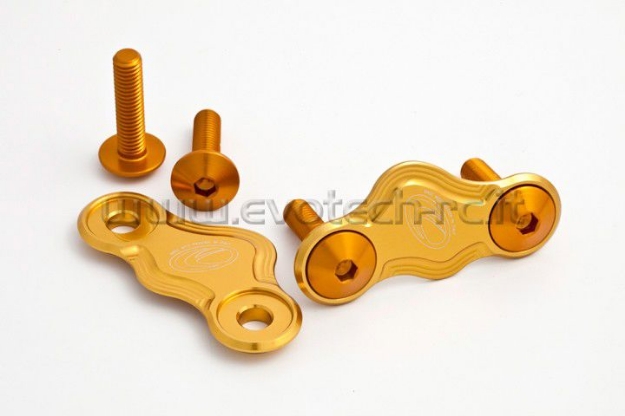 Afbeeldingen van Spiegelafdekplaatjes Evotech Aprilia RSV4 2009--Goud