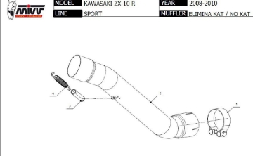 Toon details van MIVV RVS KAT vervanger Kawasaki ZX10-R '08-10 Afbeeldingen van MIVV RVS KAT vervanger Kawasaki ZX10-R '08-10