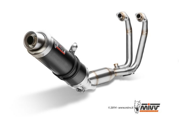 Afbeeldingen van MIVV 2 in 1 compleet systeem met steel black GP demper Kawasaki Ninja '13-