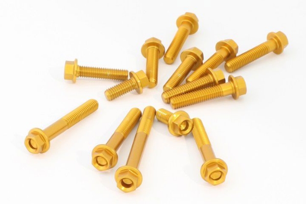 Afbeeldingen van Blokboutenset Evotech aluminium (set) Aprilia Tuono '02-'05