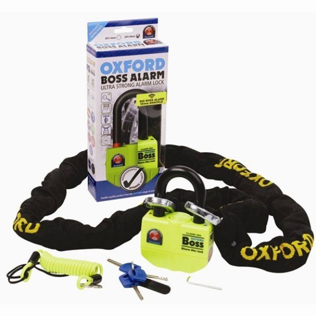 Afbeeldingen van Kettingslot 2m met Chainlock model Boss Alarm (3* ART) - Oxford