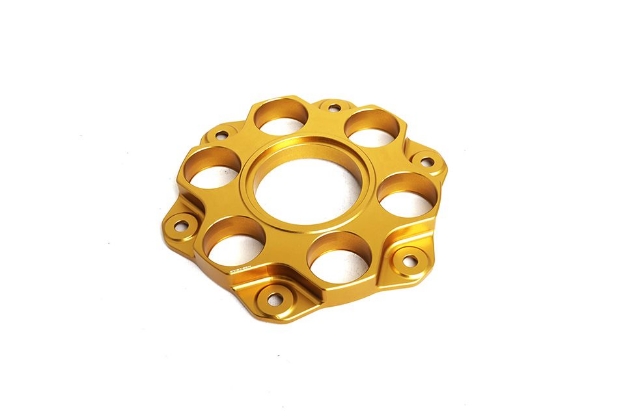 Afbeeldingen van Tandwieldrager aluminium Evotech Triumph Speed Triple 1200 RS '21- -goud