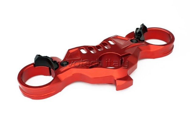 Afbeeldingen van Kroonplaat Evotech BMW S1000RR ’19- met Öhlins voorvork -rood