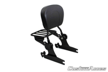 Toon details van Sissybar zwart Custom Acces model Luxus Sportster voor diverse Harley Davidson modellen Afbeeldingen van Sissybar zwart Custom Acces model Luxus Sportster voor diverse Harley Davidson modellen