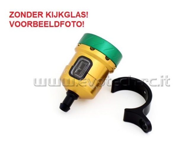 Afbeeldingen van Remvloeistofpotje aluminium 15ml Evotech goud/groen