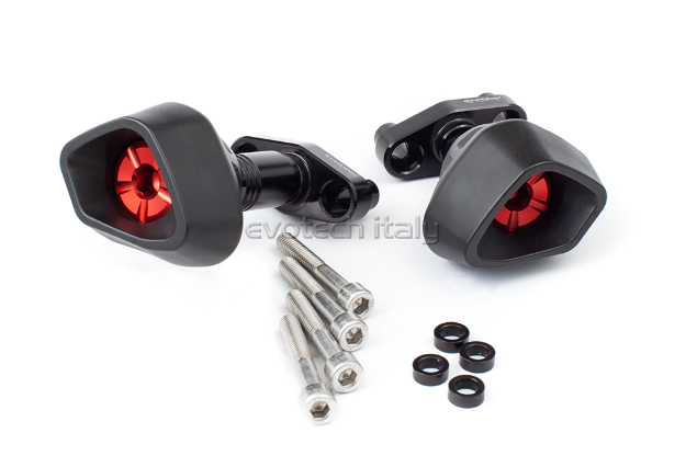 Afbeeldingen van Sliders Evotech Anti-Shock rood Kawasaki Z800 '13-16