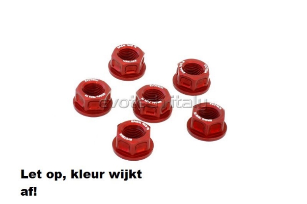 Afbeeldingen van Tandwielmoer aluminium Evotech TBK6-035-groen