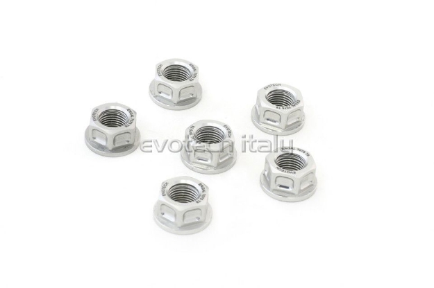 Afbeeldingen van Tandwielmoer aluminium Evotech TBK6-036 -zilver