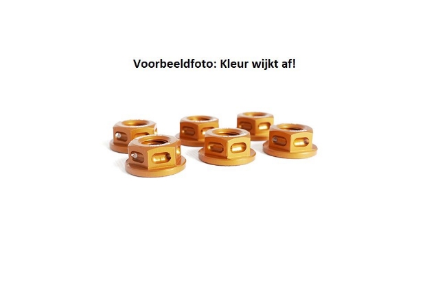 Afbeeldingen van Tandwielmoer aluminium Evotech TBK6-073 -oranje