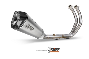 Toon details van MIVV 2-1 systeem met Delta Race RVS demper Yamaha MT-07 '14-21 Afbeeldingen van MIVV 2-1 systeem met Delta Race RVS demper Yamaha MT-07 '14-21