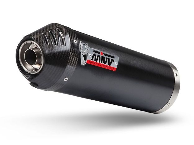 Afbeeldingen van MIVV systeem met Oval Black RVS demper en carbon cap Yamaha T-MAX 530 / 560